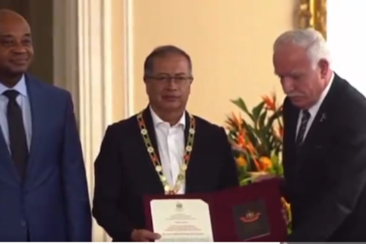 Presidente Gustavo Petro fue condecorado por el Estado de Palestina - Foto: Captura de video