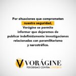 Este fue el comunicado que realizó la revista Vorágine, indicando que por razones de seguridad dejarían de realizar investigaciones sobre narcotráfico y paramilitarismo - Foto: Vorágine