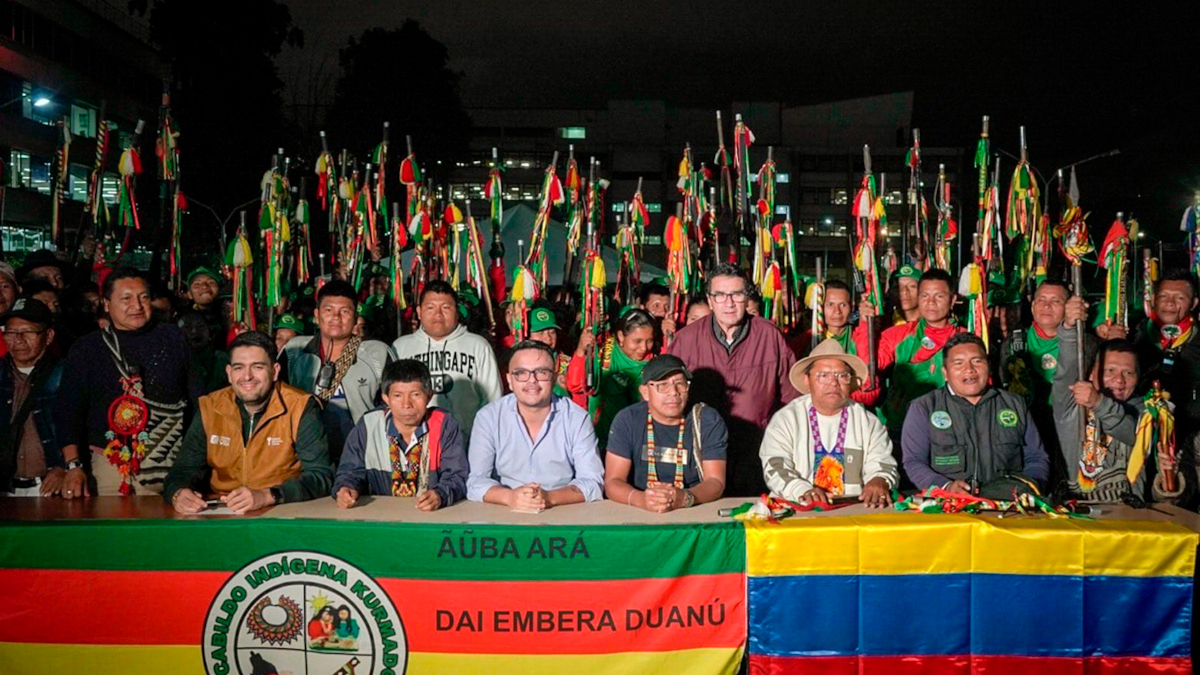 La situación de la comunidad emberá ha sido compleja. Tras estos acuerdos se espera que a su regreso a Risaralda, se logre una mejora en sus condiciones - Foto: ANT