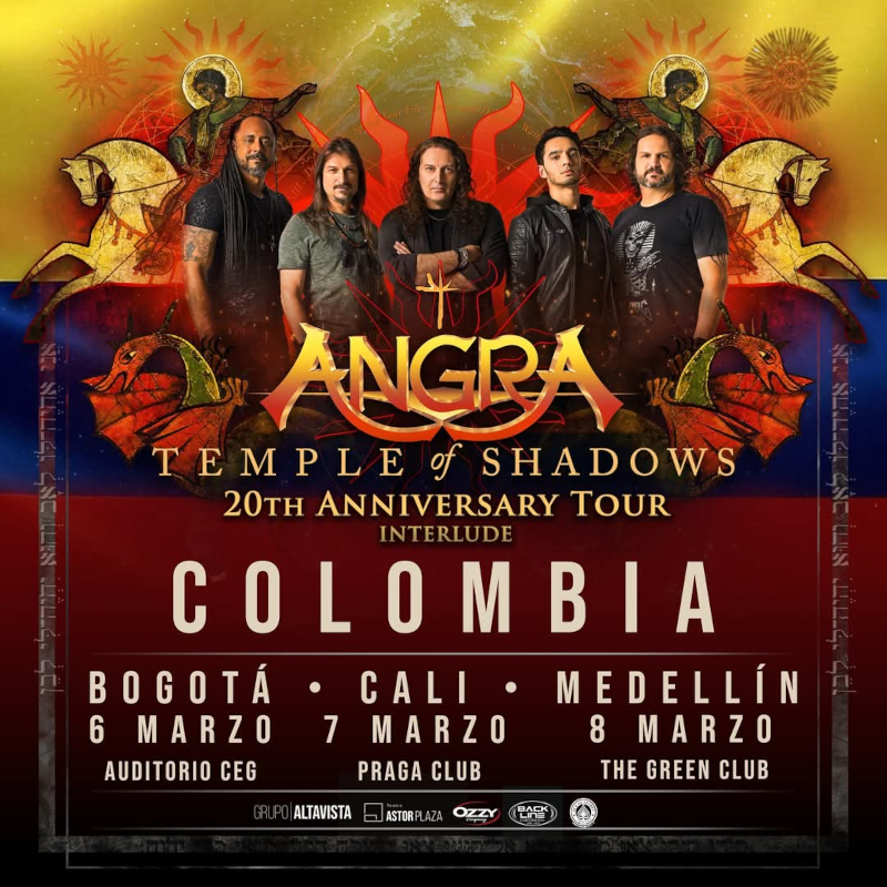 Angra, la mítica banda brasilera de metal progresivo visitará a Colombia en marzo para celebrar los 25 años de su álbum "Temple of Shadows" - Foto: Backline America Corporation