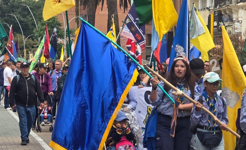 Scouts de la ciudad de Bogotá realizar una manifestación de solidaridad por las personas del Catatumbo - Foto: Cortesía