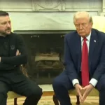 "Estás jugando con la tercera guerra mundial", afirmó Donald Trump refiriéndose a Volodímir Zelenki por rechazar el acuerdo estratégico propuesto por Estados Unidos - Foto: Captura Vídeo/X - Casa Blanca