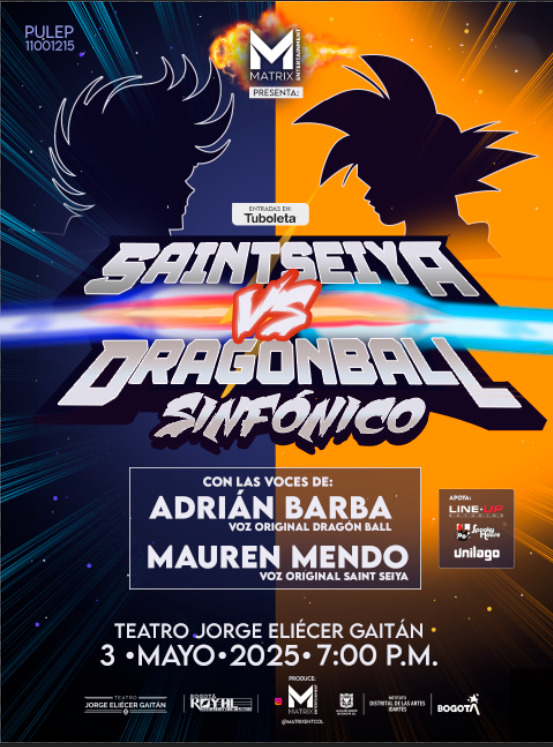 El próximo 3 de mayo en el Jorge Eliécer Gaitán, Adrián Barba y Mauren Mendo intepretarán las canciones más icónicas de dos de los animes más queridos de Latinoamérica: Saint Seiya y Dragon Ball - Foto: Matrix Entertainment