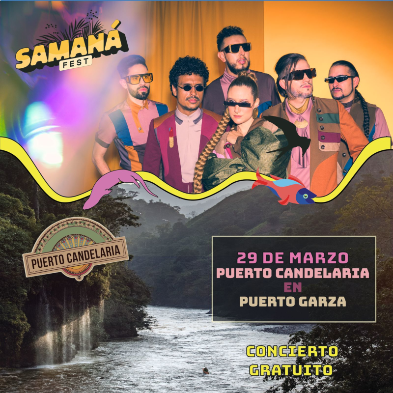 Uno de los momentos más esperados del festival será la presentación de Puerto Candelaria, una de las bandas más innovadoras de Colombia, que celebra 25 años de trayectoria con su espectáculo "Fiesta Candelaria" - Foto: Samaná Fest 2025