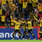 Janner Corozo, de Barcelona SC marcó dos de los tres goles de su equipo que les dan tranquilidad en el partido de vuelta que jugarán en Sao Paulo contra Corinthians - Foto: X/@Libertadores