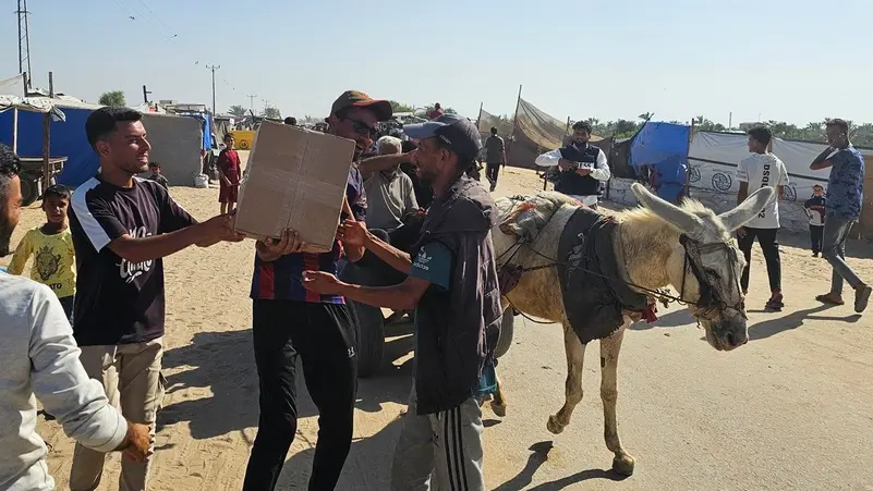 Según informes de la ONU, aproximadamente 500,000 gazatíes enfrentan condiciones cercanas a la hambruna debido al bloqueo impuesto por Israel desde marzo. La distribución de ayuda por parte de GHF, aunque bienvenida por algunos, es insuficiente para cubrir las necesidades de la población - Foto: AFP