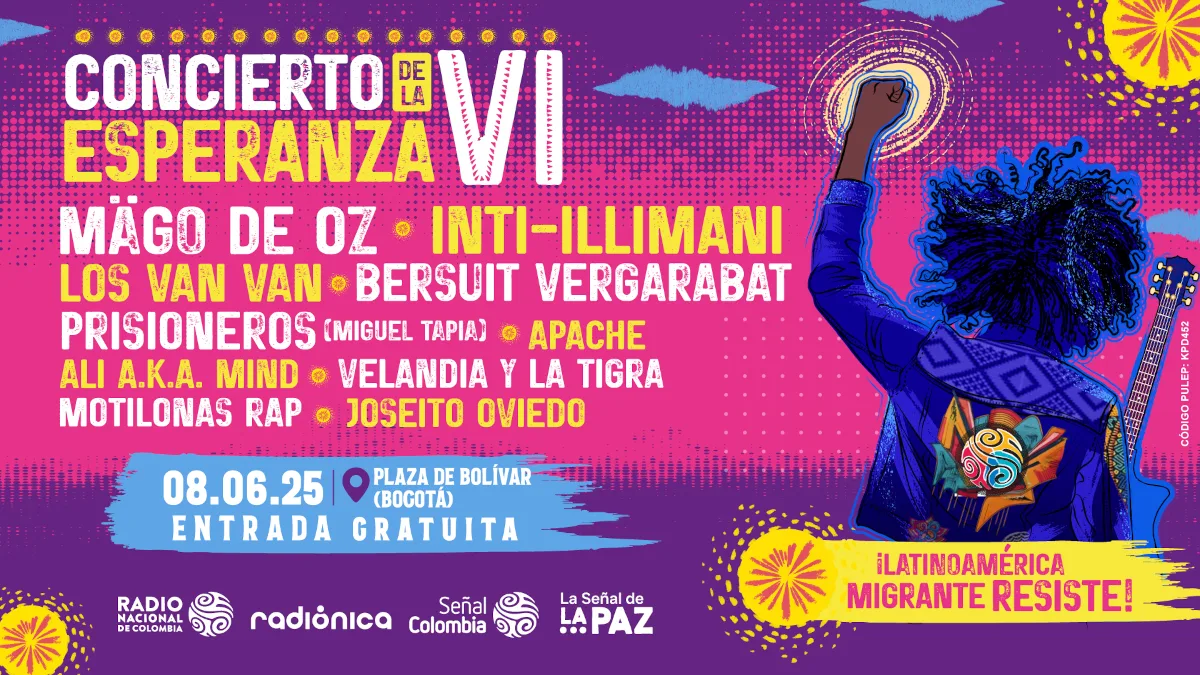El concierto estará disponible para todo el país a través del canal de televisión Señal Colombia, las emisoras Radio Nacional de Colombia y Radiónica, y también en la plataforma gratuita de streaming RTVCPlay - Foto: RTVC