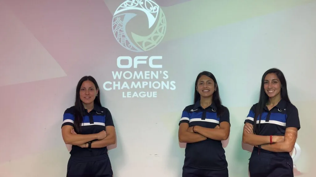 Tres árbitras sudamericanas están representando a Sudamérica en la OFC Women’s Champions League 2025, torneo de clubes femeninos de Oceanía que se disputa del 4 al 17 de mayo en Tahití - Foto: Conmebol