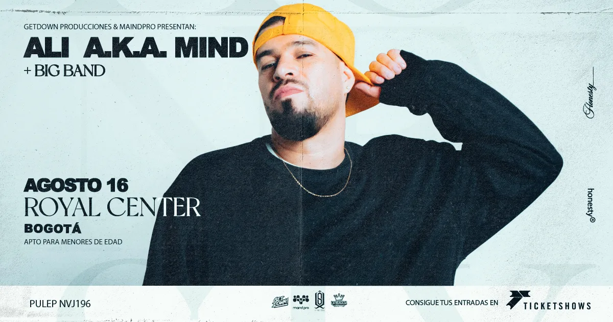 El espectáculo de Ali A.K.A Mind en el Royal Center tendrá una energía irrepetible. Este recinto, que cuenta con un aforo de más de 3 mil personas, ha sido testigo de las presentaciones de artistas legendarios como Cultura Profética, Los Cafres y Nach - Foto: Ali Aka Mind