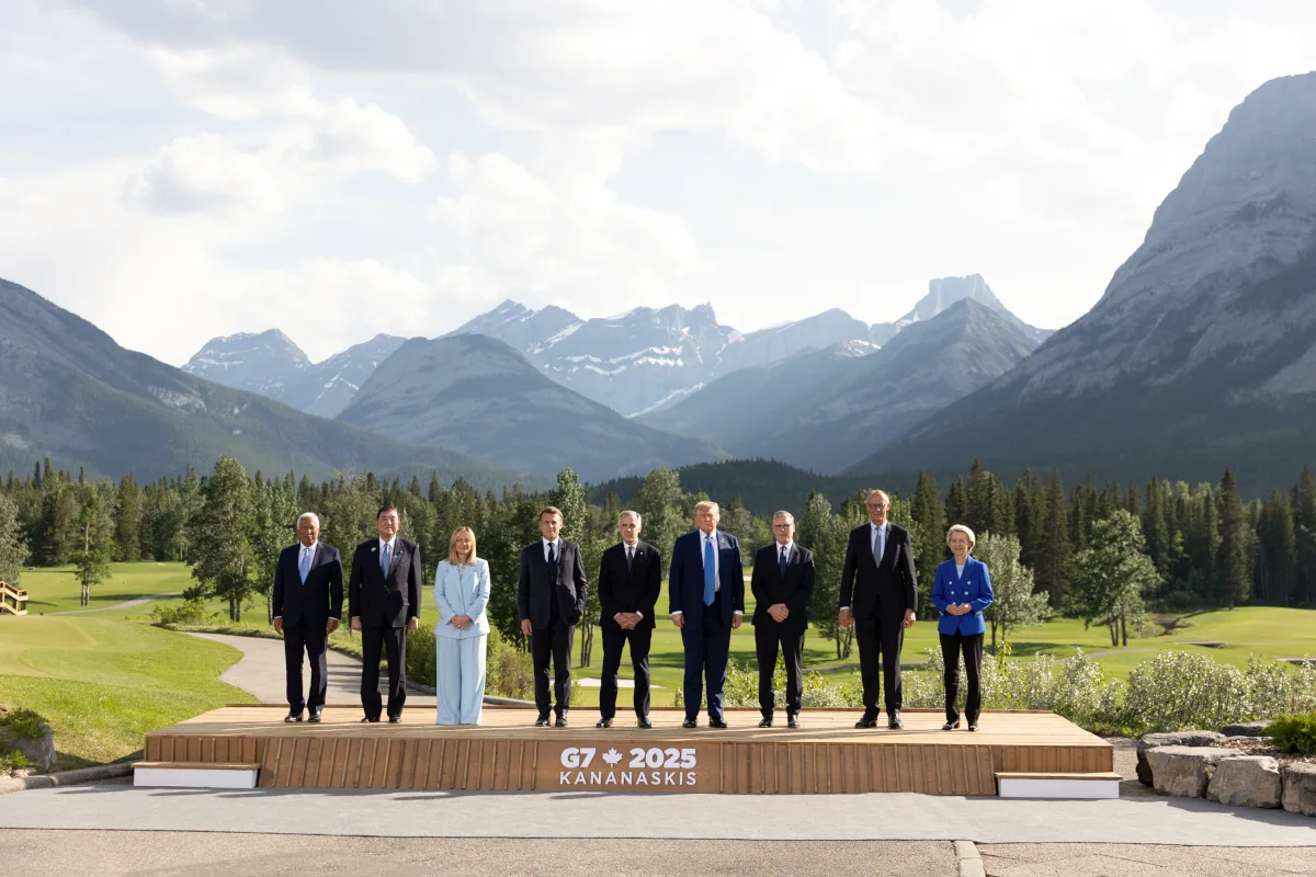 La reunión ha sido dominada por la escalada entre Israel e Irán, tema que ocupó buena parte del debate durante las primeras jornadas, incluso haciendo imposible la emisión del comunicado final conjunto, dejándose solo una breve declaración del anfitrión - Foto: G7 Canadá