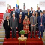 La ministra de Relaciones Exteriores de Colombia, Laura Sarabia; la ministra de Agricultura y Desarrollo Rural, Martha Carvajalino; el ministro de Desarrollo Agrario y Agricultura Familiar de Brasil, Paulo Teixeira, y el representante de la FAO en Colombia, Agustín Zimmermann, explicaron las razones por las cuales el país de la belleza acogerá este evento cumbre para las políticas existentes alrededor de la tenencia de la tierra y su uso sostenible - Foto: Cancillería