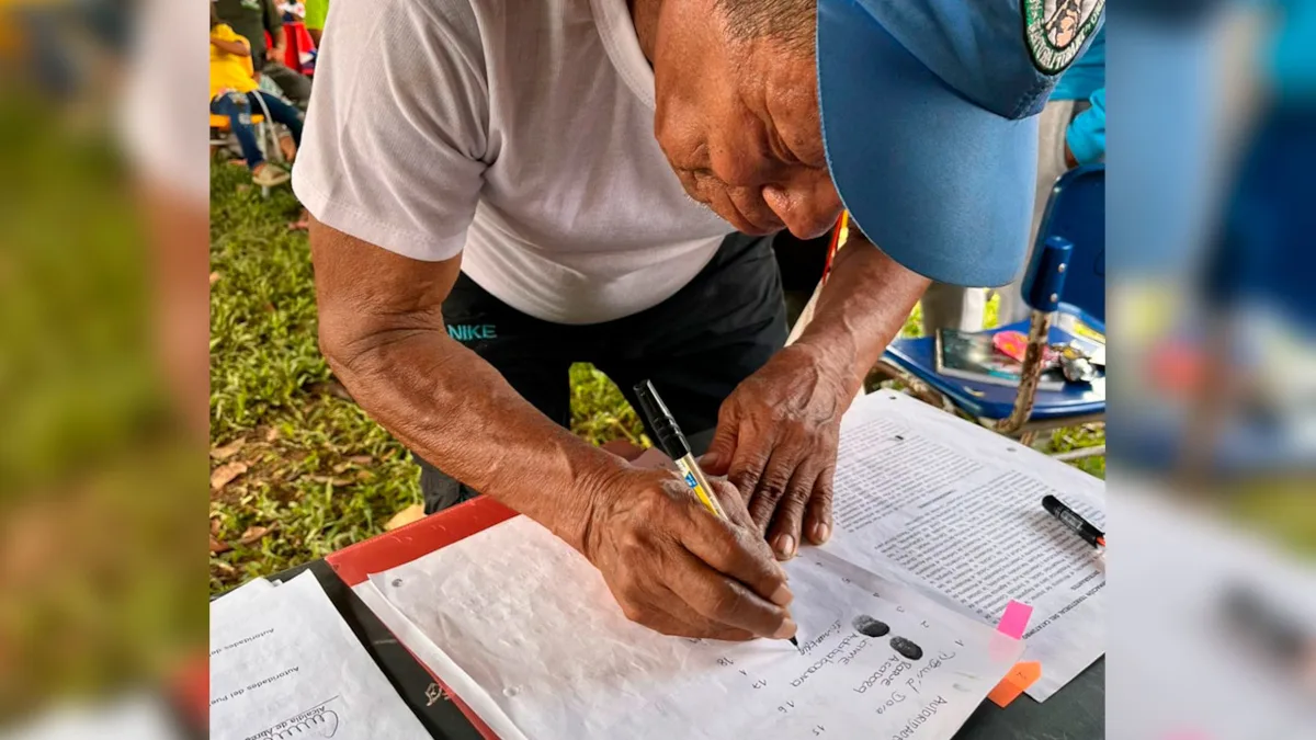 ​En un proceso de construcción colectiva con las organizaciones sociales, campesinas e indígenas del Catatumbo se firmó el Pacto Social con los caciques del pueblo B​arí - Foto: ART