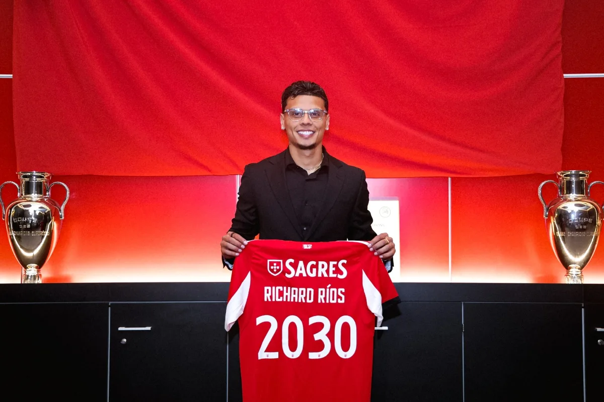 Richard Ríos es nuevo jugador del Benfica: firmó hasta 2030 y tendrá cláusula de 100 millones de euros - Foto: @SLBenfica