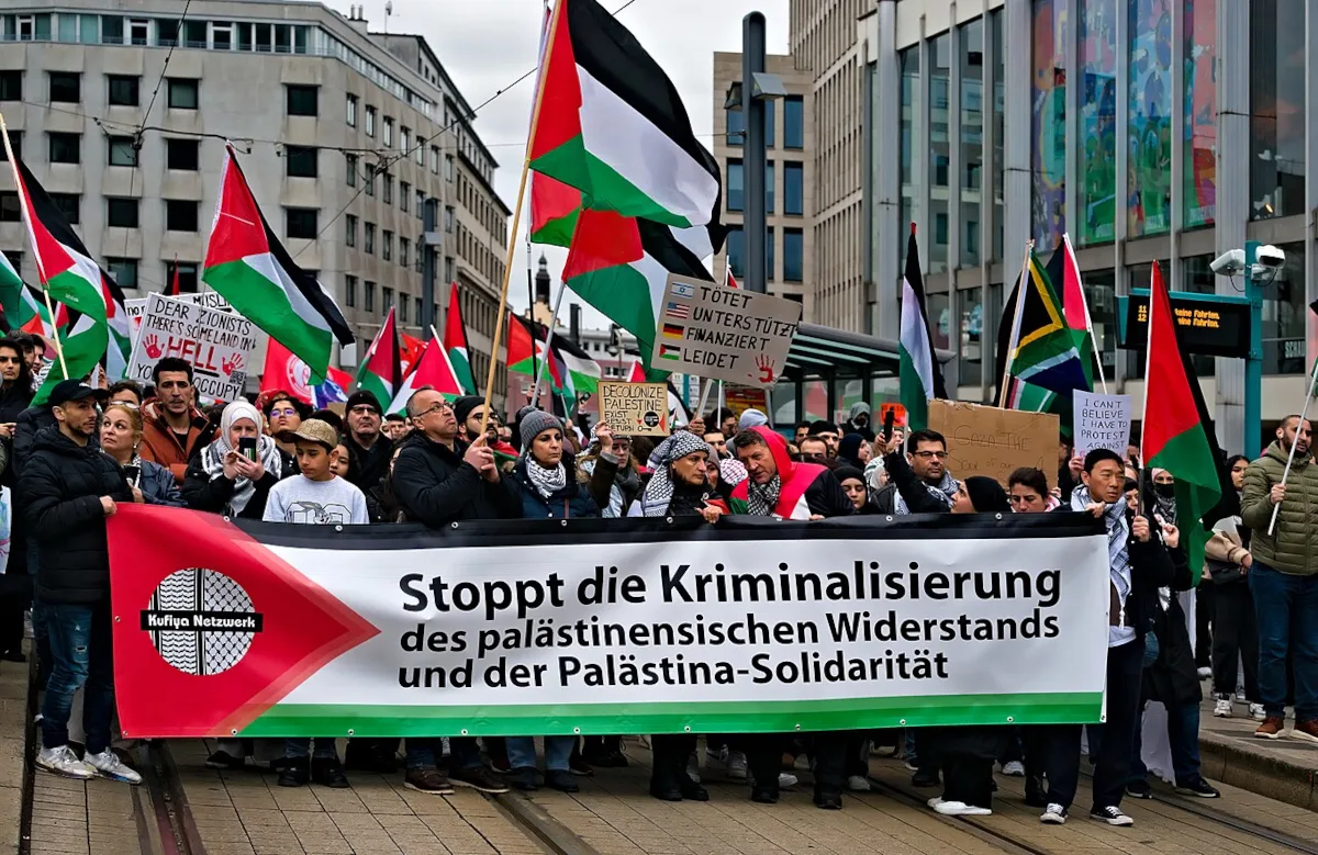 Las protestas en Alemania se realizan desde que comenzó la ocupación israelí de Gaza. Los manifestantes han exigido que el gobierno alemán cese el apoyo militar a Israel - Foto: conceptphoto.info