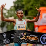 Al final Chebet ganó con un tiempo de récord para la prueba de 30 minutos, 59 segundos y 03 centésimas, seguida por Chelangat (31:28:79) y Kwamboka (32:32:67). La mejor colombiana fue Laura Espinosa, 33:46:89 - Foto: Carrera 10K del Pacífico