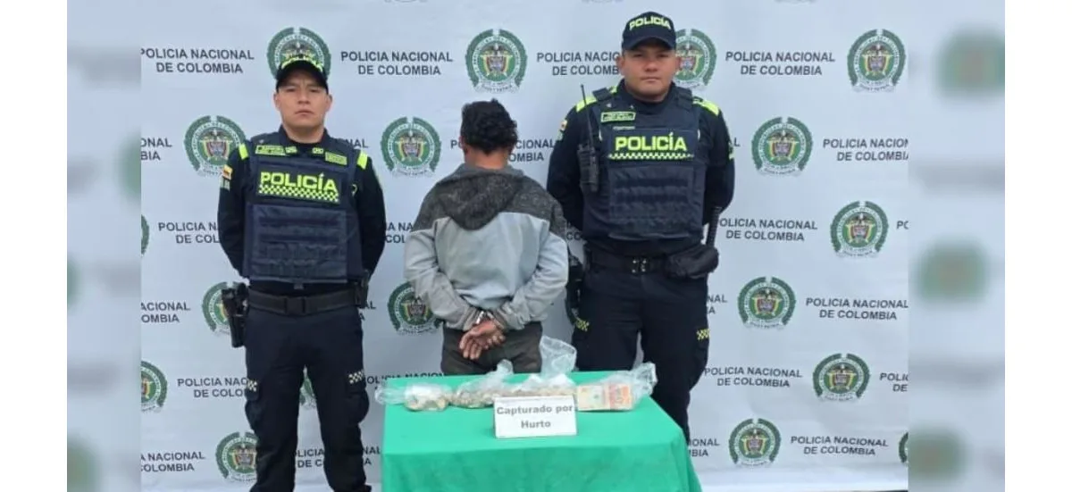 El detenido fue dejado a disposición de la Fiscalía General de la Nación y deberá responder por el delito de hurto - Foto: Policía de Bogotá