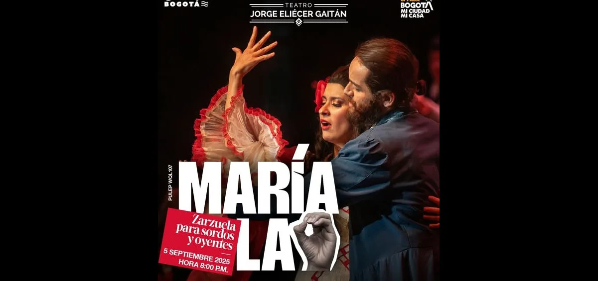 Una innovadora adaptación de la obra de Ernesto Lecuona que reúne a más de 80 artistas oyentes y con discapacidad auditiva, integrando Lengua de Señas Colombiana, subtítulos en tiempo real, música en vivo, proyecciones y un diseño escénico multisensorial - Foto: Incluyente Soy