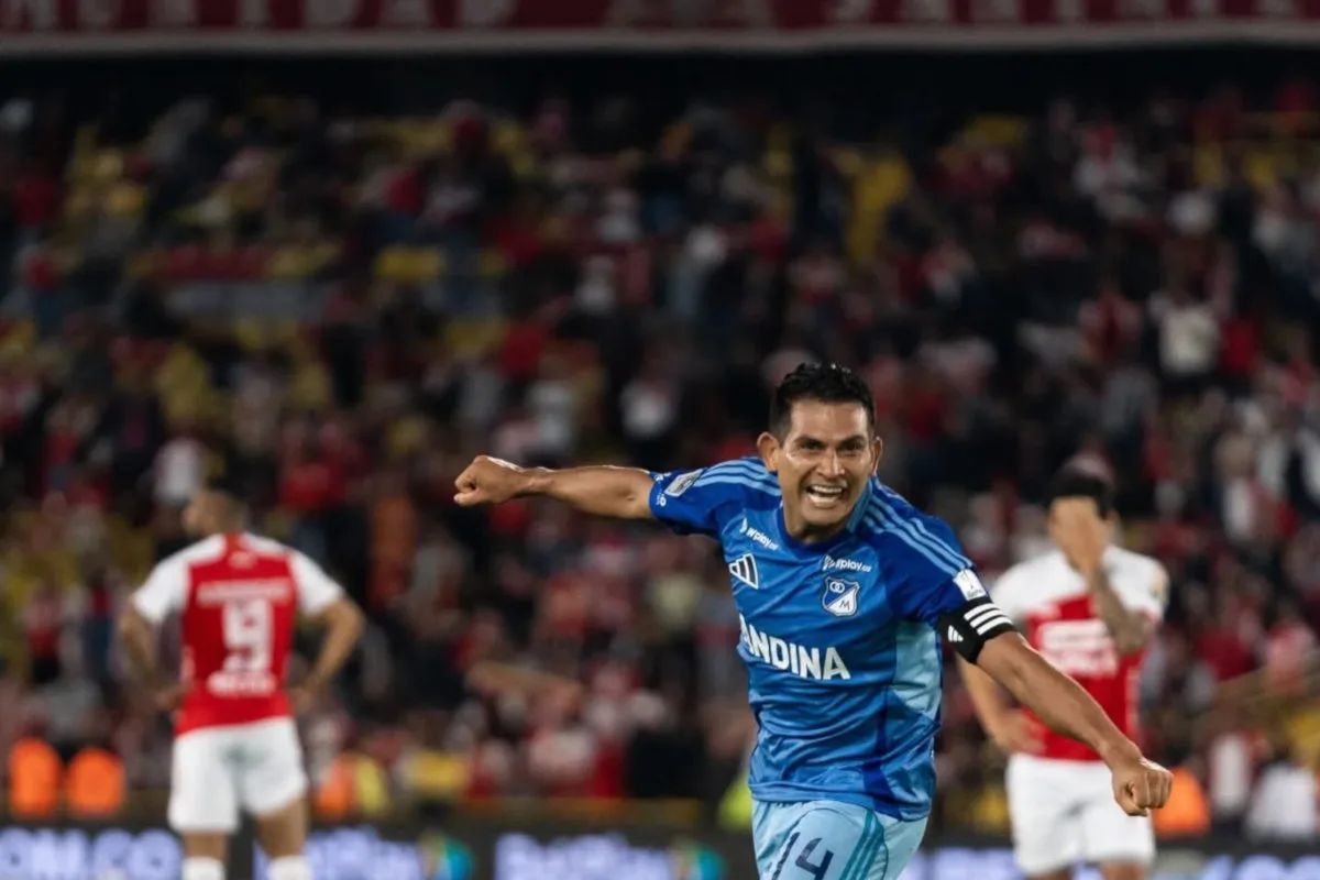 El tanto decisivo, anotado por Cañozales, le permitió a Millonarios sumar tres puntos vitales en la lucha por la clasificación a los cuadrangulares. El equipo alcanzó los 21 puntos y mantiene esperanzas de llegar a la fase final del torneo - Foto: Millonarios FC