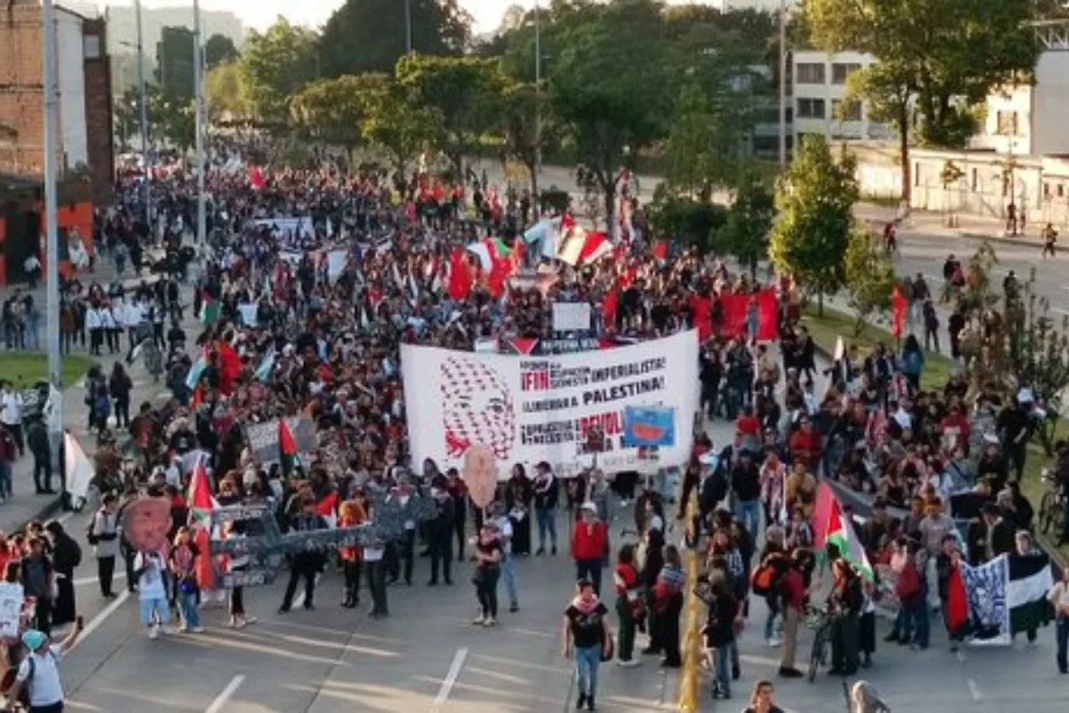 Disturbios y afectaciones en Bogotá durante marchas en apoyo a Palestina - Foto: Doomo Editorial / Paula D Pablos