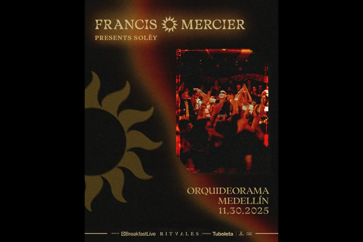 Después de brillar en escenarios como Ibiza, París, Nueva York y Marrakech, el universo Solèy llega a Medellín como parte de su gira mundial 2025, consolidándose como una de las experiencias electrónicas más aclamadas por su estética, curaduría y energía colectiva - Foto: Solèy
