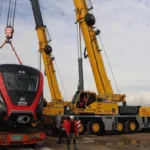 Después de llegar al patio taller en Bosa, el tercer tren del Metro pasará por varias pruebas antes de circular por un tramo del viaducto el próximo año. - Foto: Metro de Bogotá
