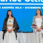 La condecoración fue entregada por el presidente a las jóvenes colombianas Luna Valentina Barreto y Manuela Bedoya Jaramillo, y otorgada en ausencia a los ciudadanos palestinos Ayah Sabry Mahmod Abutaqiya, periodista en Gaza; Mohamed Abu Salmiya, director general del complejo médico Al-Shifa en Gaza; Mahmoud Zaiter, artista, y Mohamed Al-Daalasa, cuidador de niños - Foto: Presidencia