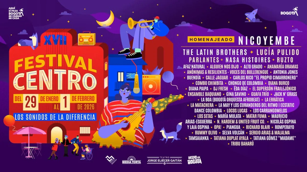 El Festival Centro 2026 se desarrollará en una red de escenarios que articulan el corazón de la ciudad con instituciones culturales, universidades y espacios independientes - Foto: FUGA