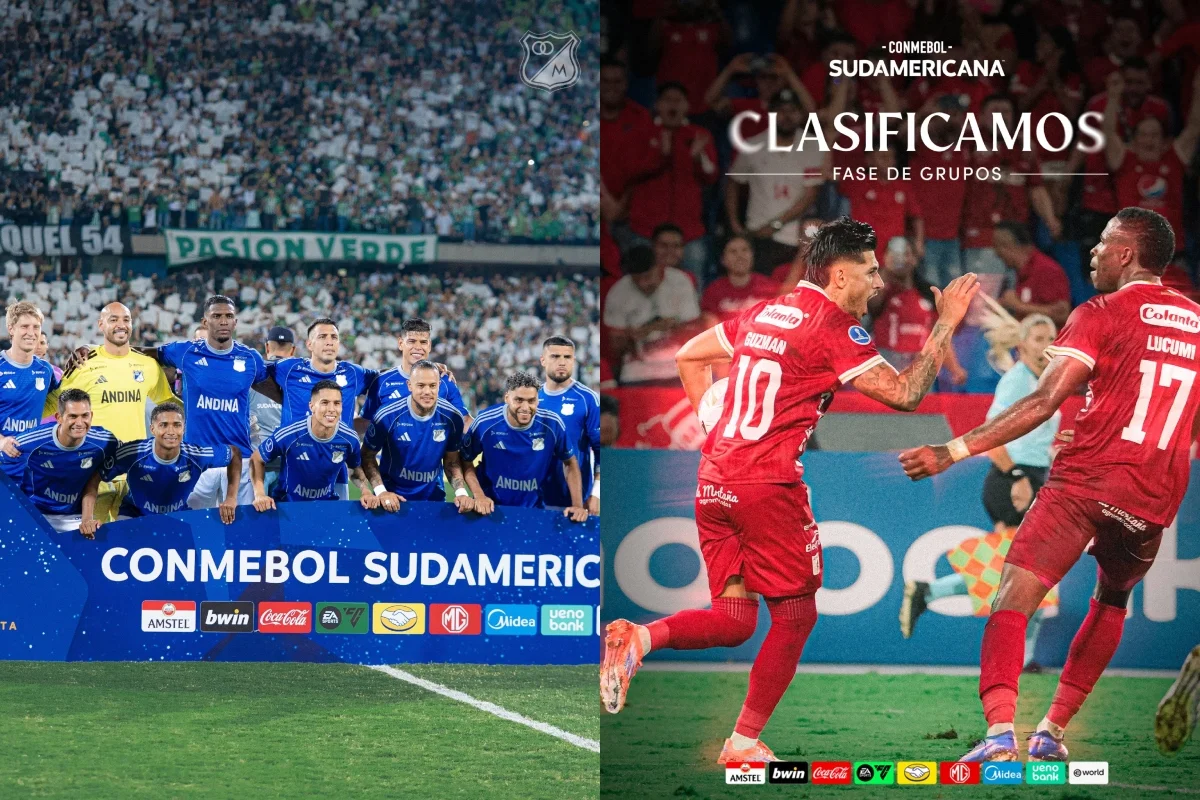 América de Cali y Millonarios representarán a Colombia en la fase de grupos de la Copa Sudamericana 2026 - Foto: Redes sociales